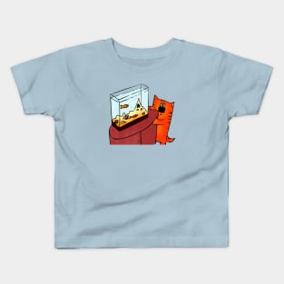 Aquarium and cat Kids T-Shirt